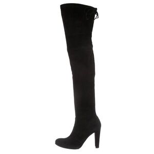 Stuart Weitzman Black Suede Over the Knee Thigh High Highland Boots EUC Size 6.5